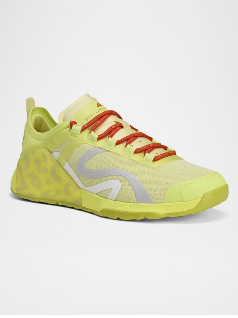 Stella McCartney Neon Lime Trainer with Red Lace Detail
